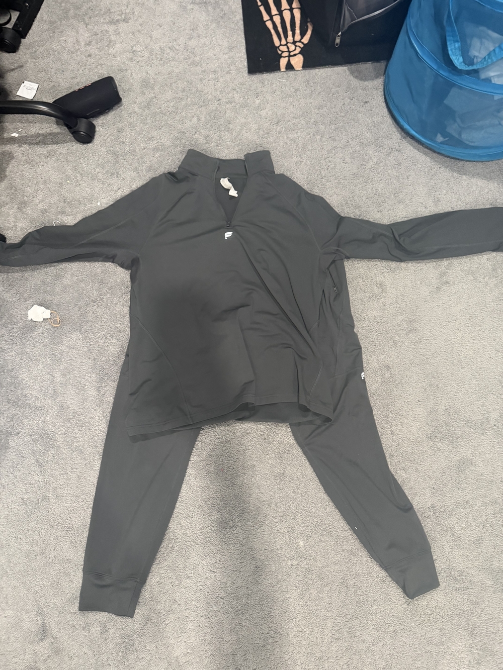 Fila Women's Black Active Zip-Quarter Pullover & Joggers Set